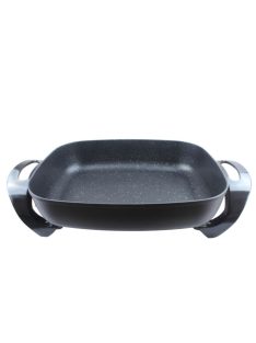   Електрически тиган/тенджера ELEKOM ЕК-3038 M, 38см., Мраморно покритие, 1500W, Сив/Черен - Код G8823