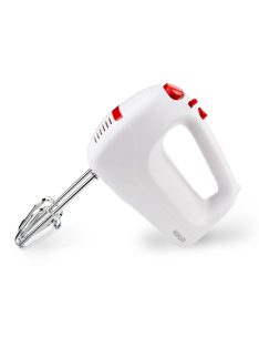   Ръчен миксер Muhler MX-202S, 5 степени за работа, Бъркалки за миксиране и за тесто, 200W, Бял/Червен - Код G8829