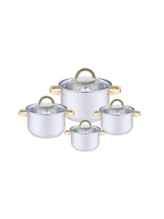   Комплект тенджери HAUS ROLAND HR-133-1, 4 броя, С капак, Инокс - Код G8865