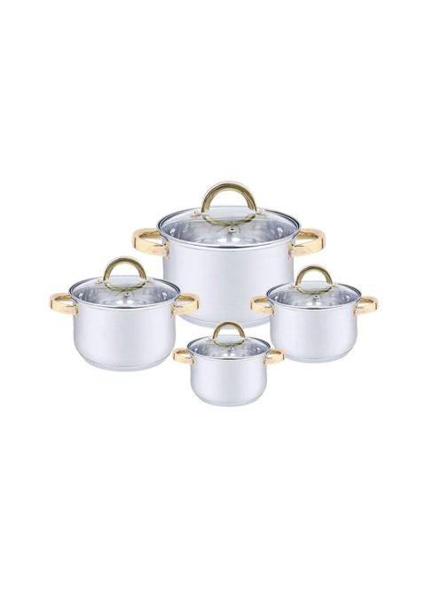 Комплект тенджери HAUS ROLAND HR-133-1, 4 броя, С капак, Инокс - Код G8865