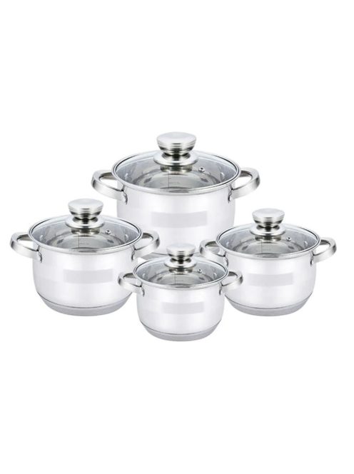 Комплект тенджери HAUS ROLAND, HR-131-5 , 4 броя, с капак, ф16, 18, 20, 24см, Инокс - Код G8939