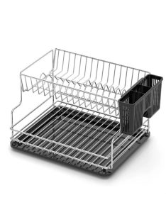 Сушилник за съдове TEKNO TEL KB-005BP , 2 нива , Хром-черно