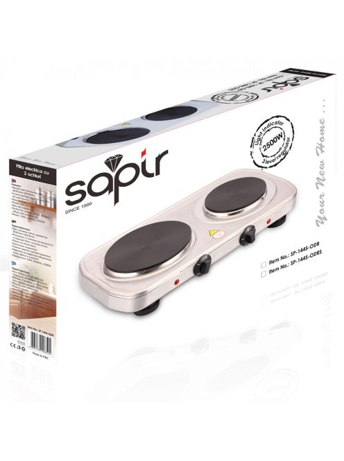 Двоен електрически котлон SAPIR SP 1445 ODRS, 2500W, Регулатор с ключ, Сребрист - Код G8391