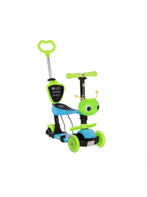 Тротинетка LORELLI SMART PLUS BLUE&GREEN, До 20 Кг., Регулируема родителска дръжка в 3 позиции, Светещи гуми, Син/Зелен