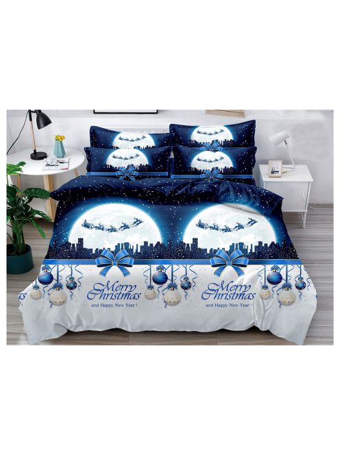 Коледно спално бельо в син цвят