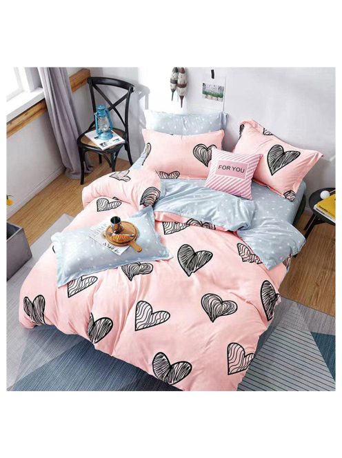 Двулицево спално бельо с ластик EmonaMall, 4 части - Модел S14757