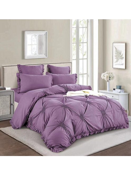 Едноцветен спален комплект с ластик EmonaMall, 6 части - Модел S15719