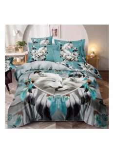   Двулицев спален комплект с ластик, размер за приста (Реално Изображение) EmonaMall, 4 части - Модел S15724