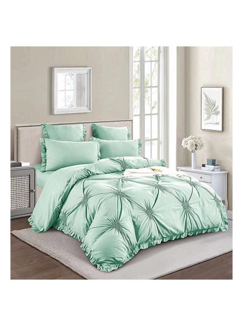 Едноцветен спален комплект с ластик EmonaMall, 6 части - Модел S15820