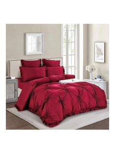   Едноцветен спален комплект с ластик EmonaMall, 6 части - Модел S15821