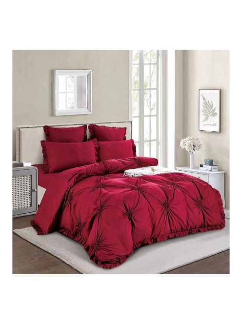 Едноцветен спален комплект с ластик EmonaMall, 6 части - Модел S15821