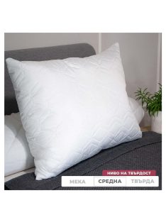  Възглавница за сън Монако, Капитонирана, Силиконов пух, 50/70 см. - Код S16055