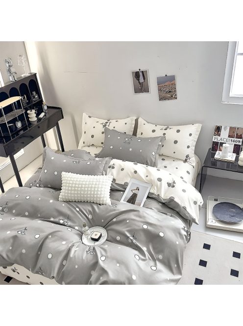 Двулицево спално бельо с ластик EmonaMall, 6 части - Модел S16100