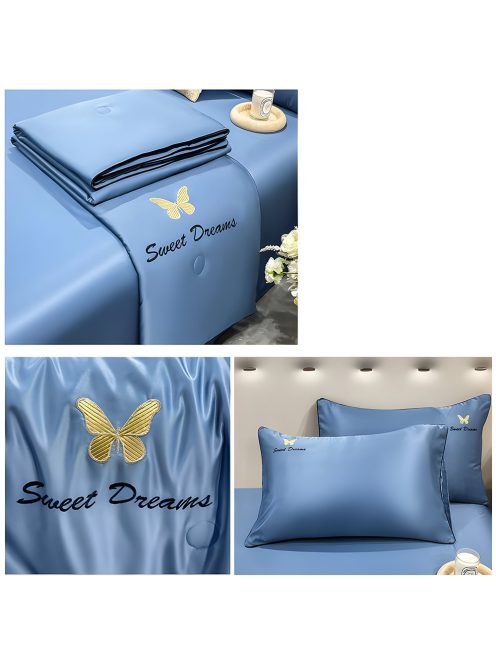 Спално бельо с тънка олекотена завивка EmonaMall, 4 части - Модел S17191