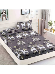   Коледен долен чаршаф с ластик и две калъфки (за матрак от 160x200 до 180x200) EmonaMall, 3 части - Модел S17292