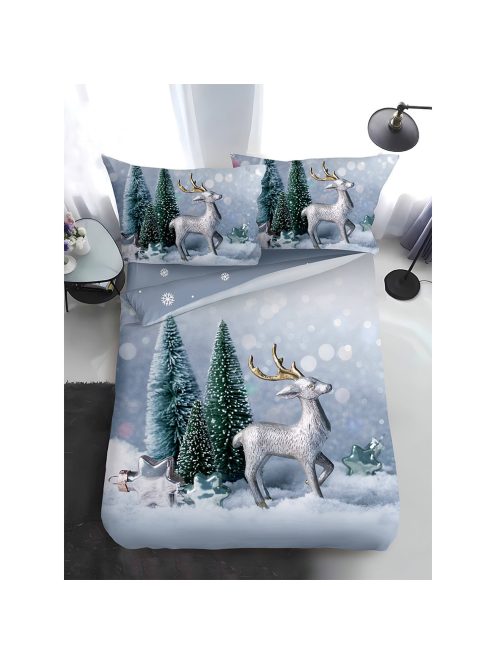 Двулицево коледно спално бельо, размер за приста (реално изображение) EmonaMall, 4 части - Модел S17314