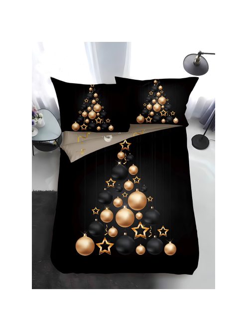 Двулицево коледно спално бельо, размер за приста (реално изображение) EmonaMall, 4 части - Модел S17346