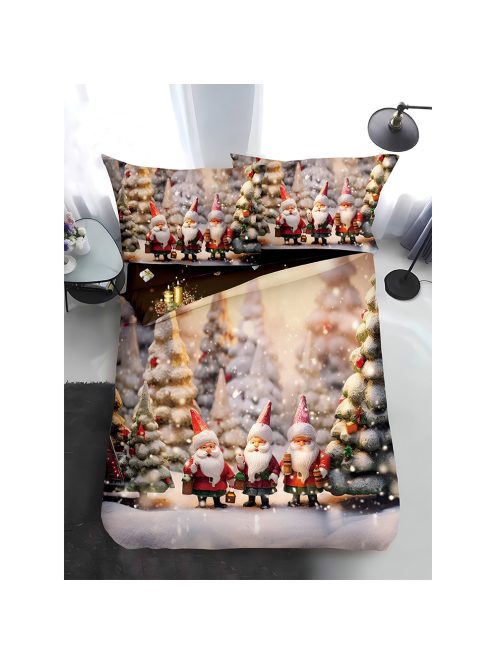 Двулицево коледно спално бельо, размер за приста (реално изображение) EmonaMall, 4 части - Модел S17352