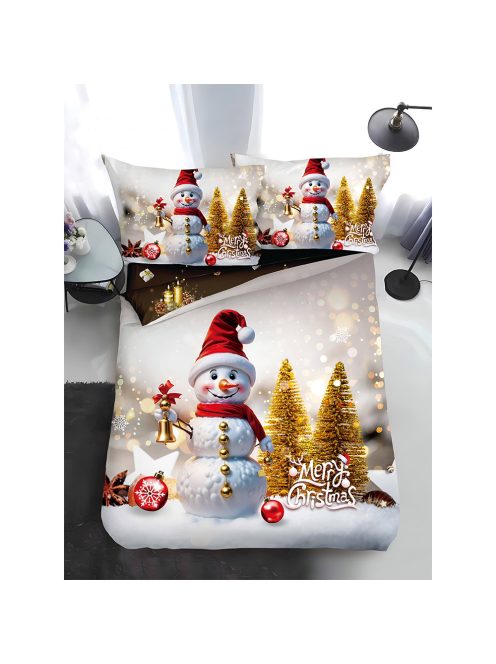 Двулицево коледно спално бельо, размер за приста (реално изображение) EmonaMall, 4 части - Модел S17353