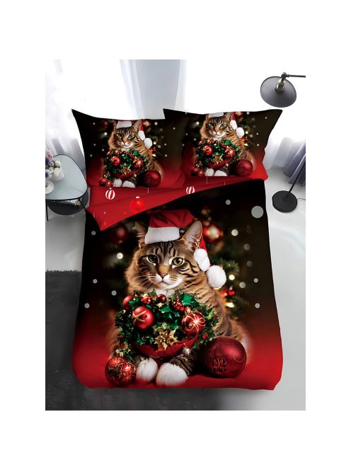 Двулицево коледно спално бельо, размер за приста (реално изображение) EmonaMall, 4 части - Модел S17357