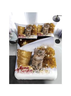   Двулицево коледно спално бельо, размер за приста (реално изображение) EmonaMall, 4 части - Модел S17359