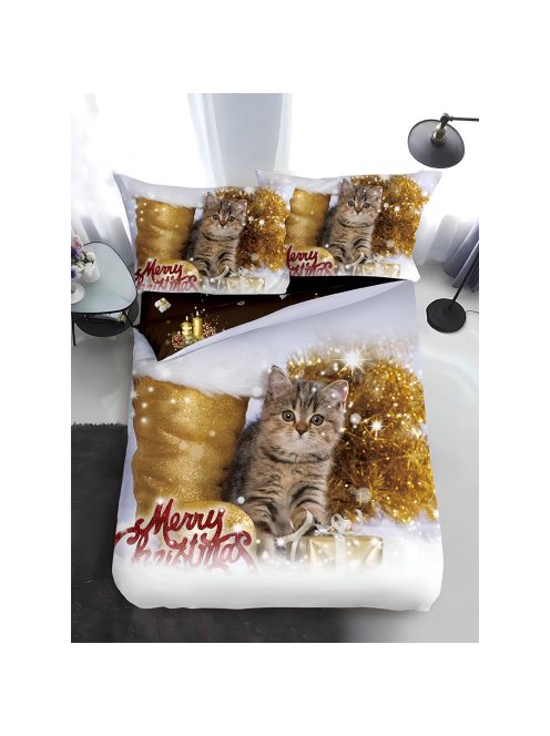 Двулицево коледно спално бельо, размер за приста (реално изображение) EmonaMall, 4 части - Модел S17359