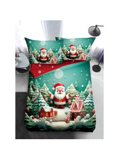   Двулицево коледно спално бельо, размер за приста (реално изображение) EmonaMall, 4 части - Модел S17360