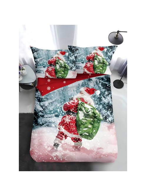 Двулицево коледно спално бельо, размер за приста (реално изображение) EmonaMall, 4 части - Модел S17362