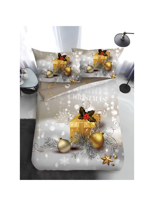 Двулицево коледно спално бельо, размер за приста (реално изображение) EmonaMall, 4 части - Модел S17363