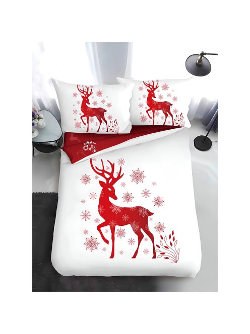 Двулицево коледно спално бельо, размер за приста (реално изображение) EmonaMall, 4 части - Модел S17366