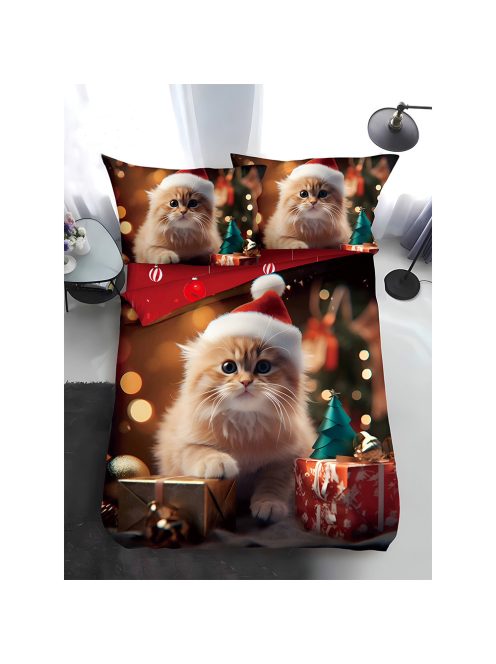 Двулицево коледно спално бельо, размер за приста (реално изображение) EmonaMall, 4 части - Модел S17367