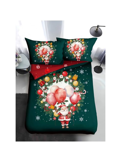 Двулицево коледно спално бельо, размер за приста (реално изображение) EmonaMall, 4 части - Модел S17368