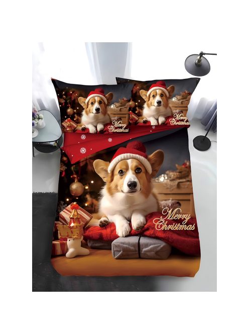 Двулицево коледно спално бельо, размер за приста (реално изображение) EmonaMall, 4 части - Модел S17372