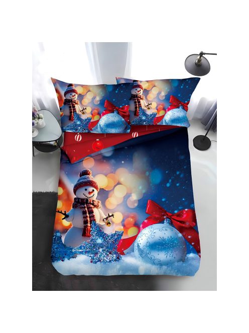 Двулицево коледно спално бельо, размер за приста (реално изображение) EmonaMall, 4 части - Модел S17377