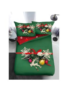   Двулицево коледно спално бельо, размер за приста (реално изображение) EmonaMall, 4 части - Модел S17379