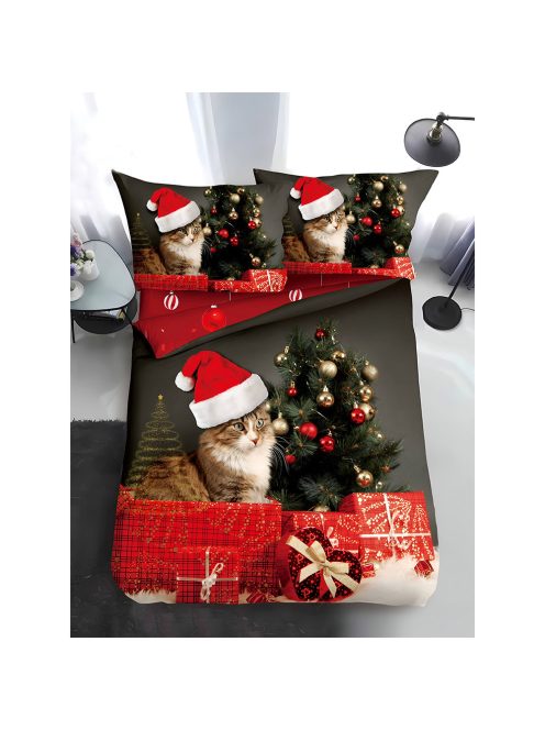 Двулицево коледно спално бельо, размер за приста (реално изображение) EmonaMall, 4 части - Модел S17380