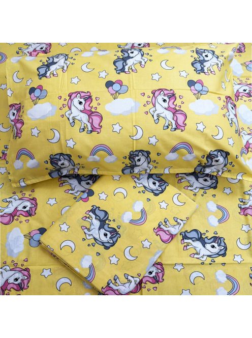 Детско спално бельо EmonaMall, Ранфорс, 3 части, Еднорог
