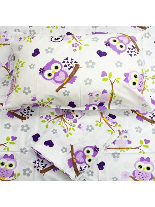 Детско спално бельо EmonaMall, Ранфорс, 3 части, Бухал