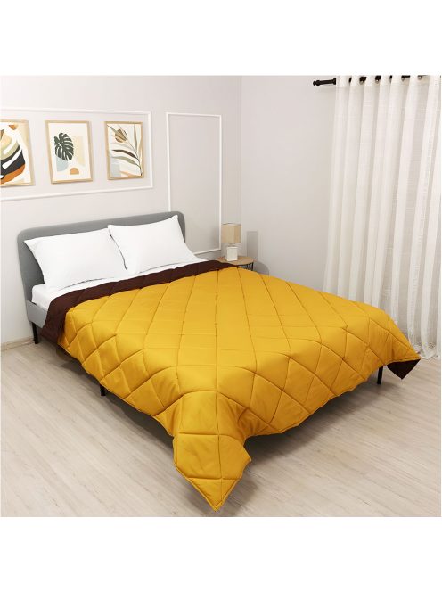 Олекотена завивка Елинор Мока/Горчица, Лятна, 200/210 см