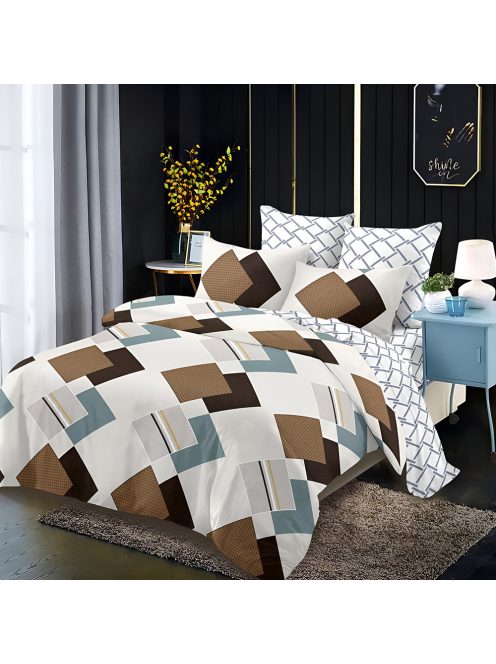 Двулицево спално бельо с ластик EmonaMall, 6 части - Модел S18041