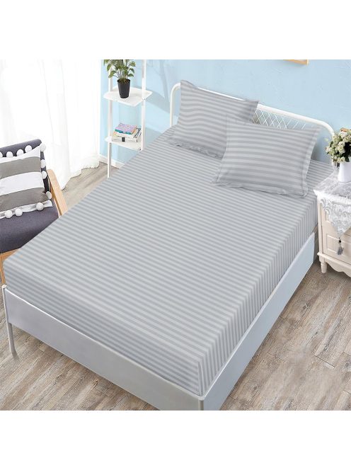 Едноцветен долен чаршаф с ластик и две калъфки (за матрак от 160x200 до 180x200) EmonaMall, 3 части - Модел S18241