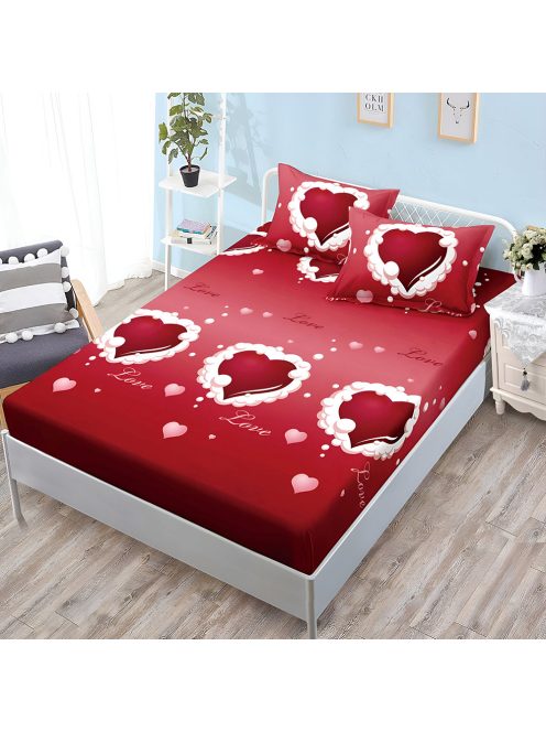 Долен чаршаф с ластик и две калъфки (за матрак от 160x200 до 180x200) EmonaMall, 3 части - Модел S18335