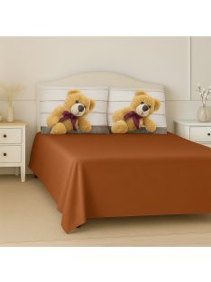 Долен чаршаф с 4 калъфки с кафяви мечета