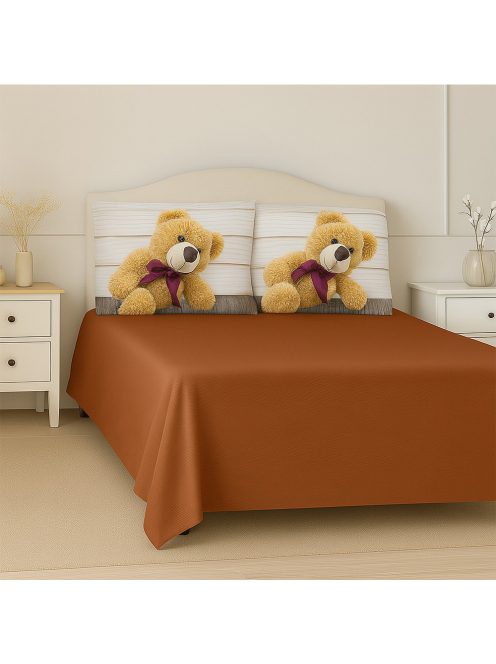 Долен чаршаф с 4 калъфки с кафяви мечета