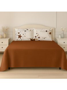 Долен чаршаф с 4 калъфки кафяв със звезди