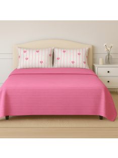 Долен чаршаф с 4 калъфки розова магия