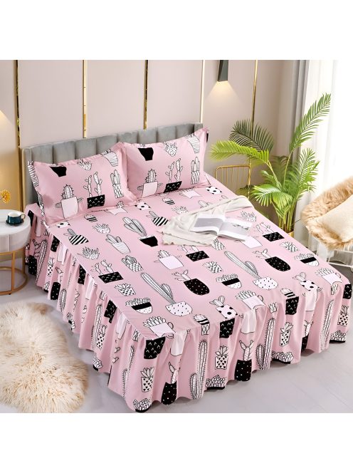 Долен чаршаф с драперия и две калъфки EmonaMall, 3 части - Модел S18402