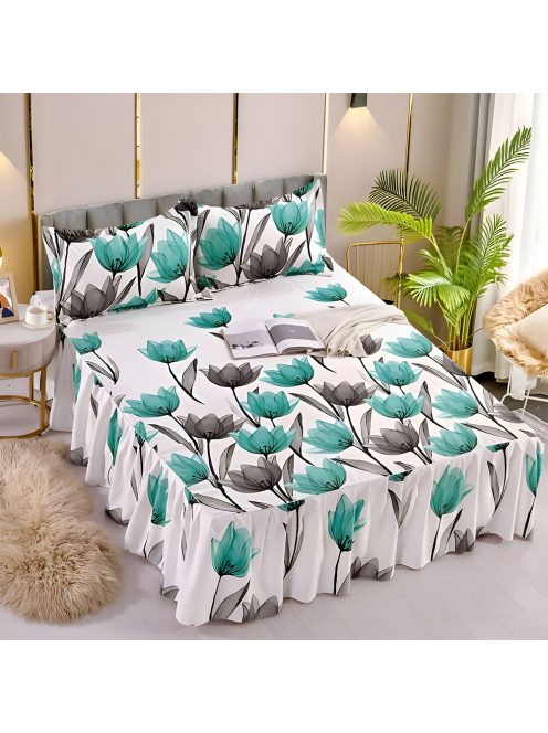 Долен чаршаф с драперия и две калъфки EmonaMall, 3 части - Модел S18403