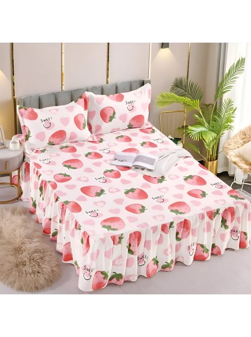 Долен чаршаф с драперия и две калъфки EmonaMall, 3 части - Модел S18404