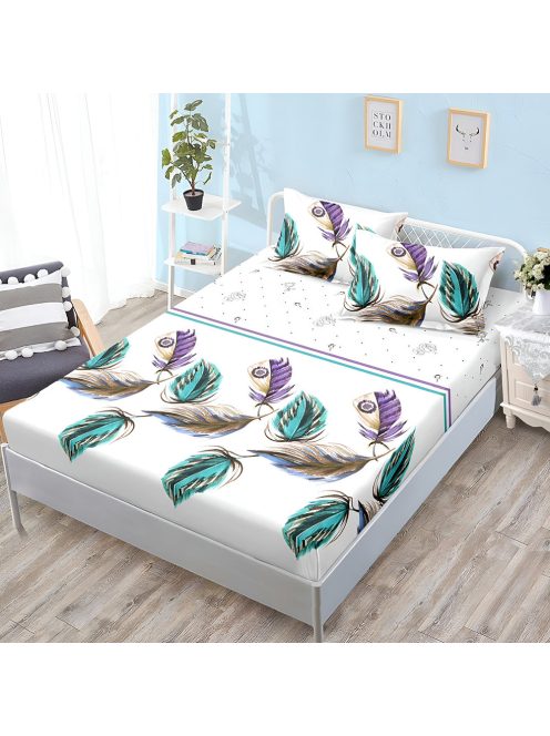 Долен чаршаф с ластик и две калъфки (за матрак 160x200) EmonaMall, 3 части - Модел S18414